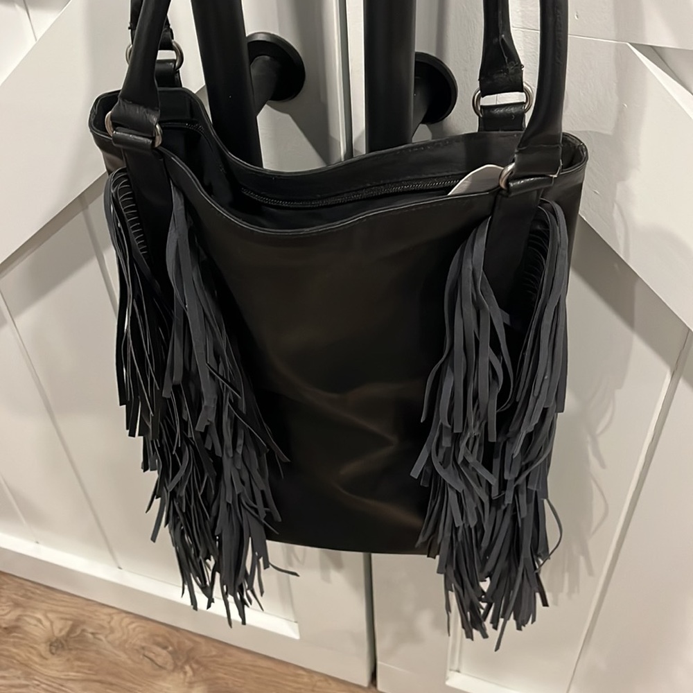 Soft Surroundings Black Fringe Purse NWT